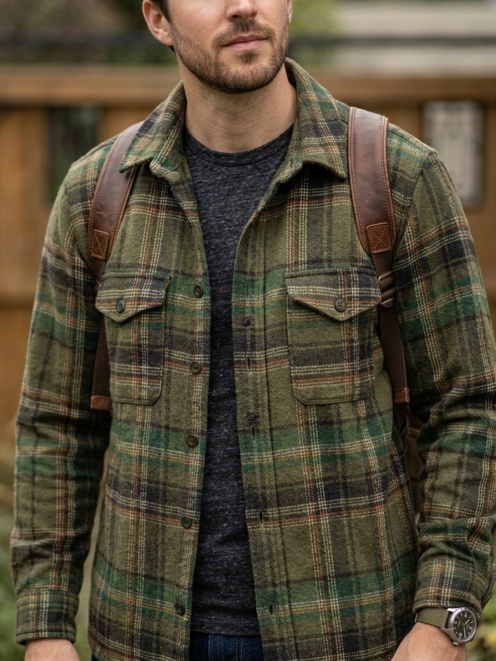 Joe Fresh Plaid Flannel Shacket Grandpacore Barncore Gorpcore Button Down Shirt
